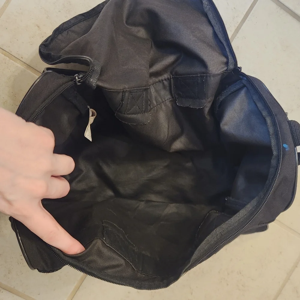 Adidas Duffle Gym Bag Black White Logo #A895‎